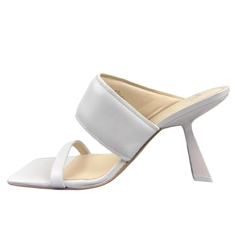 NWOB Marc Fisher LTD Deann Heel Sandal Light Grey sz 8.5 Wedding Cushioned